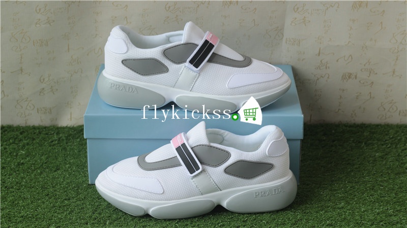 Prada 18SS Cloubust Sneaker Velcro WNS White Pink